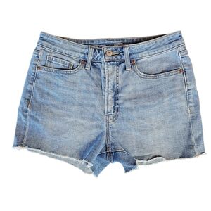 Old Navy OG High Rise Straight Secret-Smooth Pockets Light Wash Fray Jean Shorts